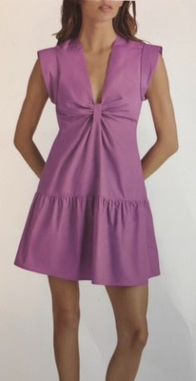 STEVE MADDEN new LIGHTWEIGHT COTTON POPLIN KNOT FRONT MINI DRESS!